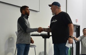 Bubba Wallace handshake