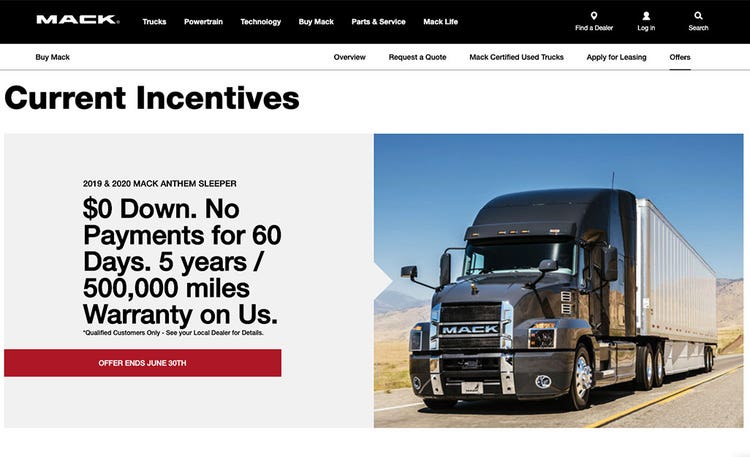 Mack Trucks Finance Offers