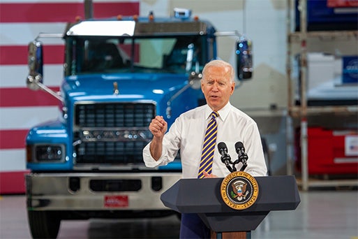 President Biden Visits Mack LVO Facility