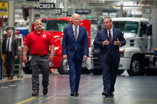 President Biden Visits Mack LVO Facility