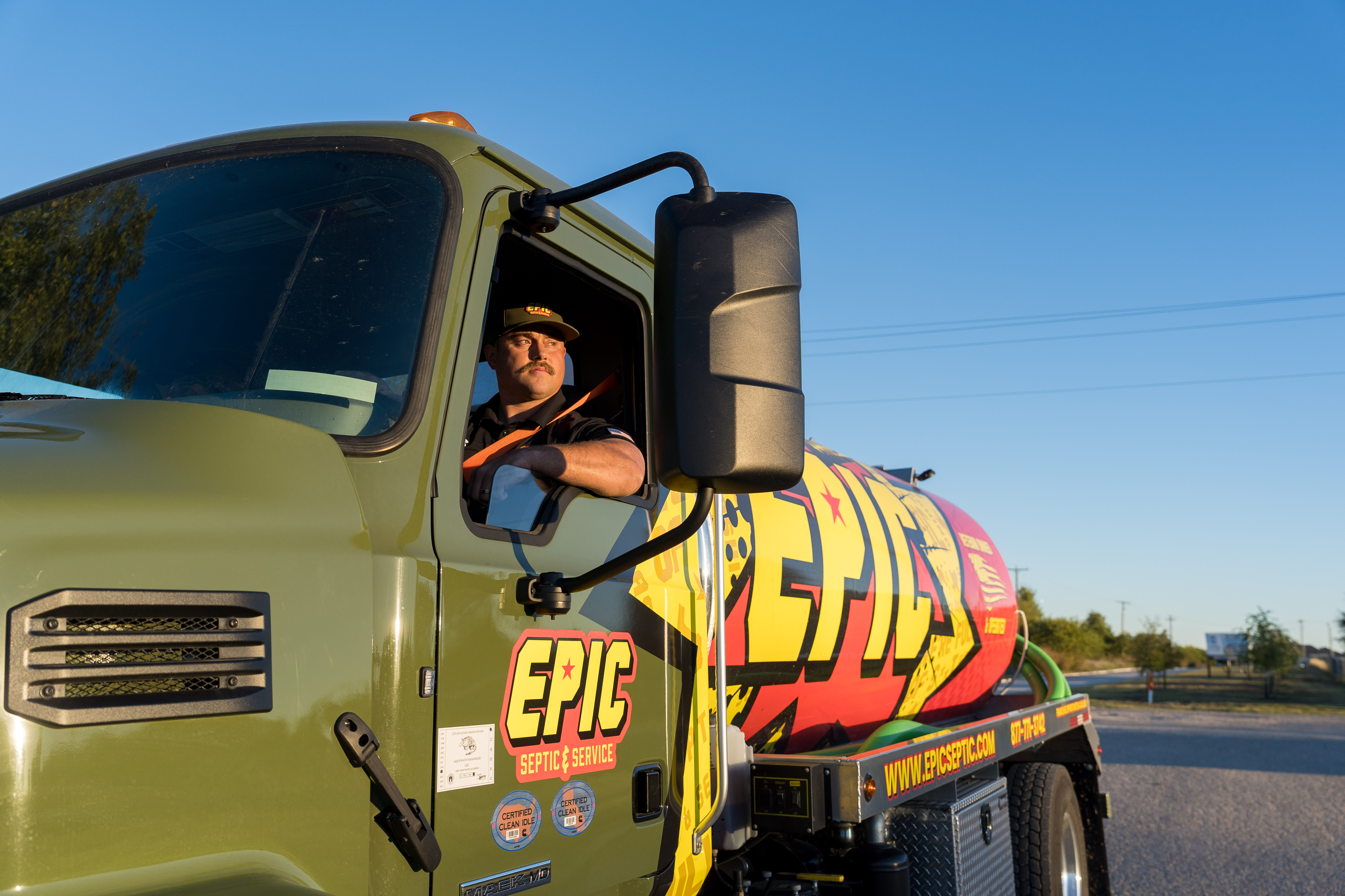 Epic Septic relies on Mack MD series trucks