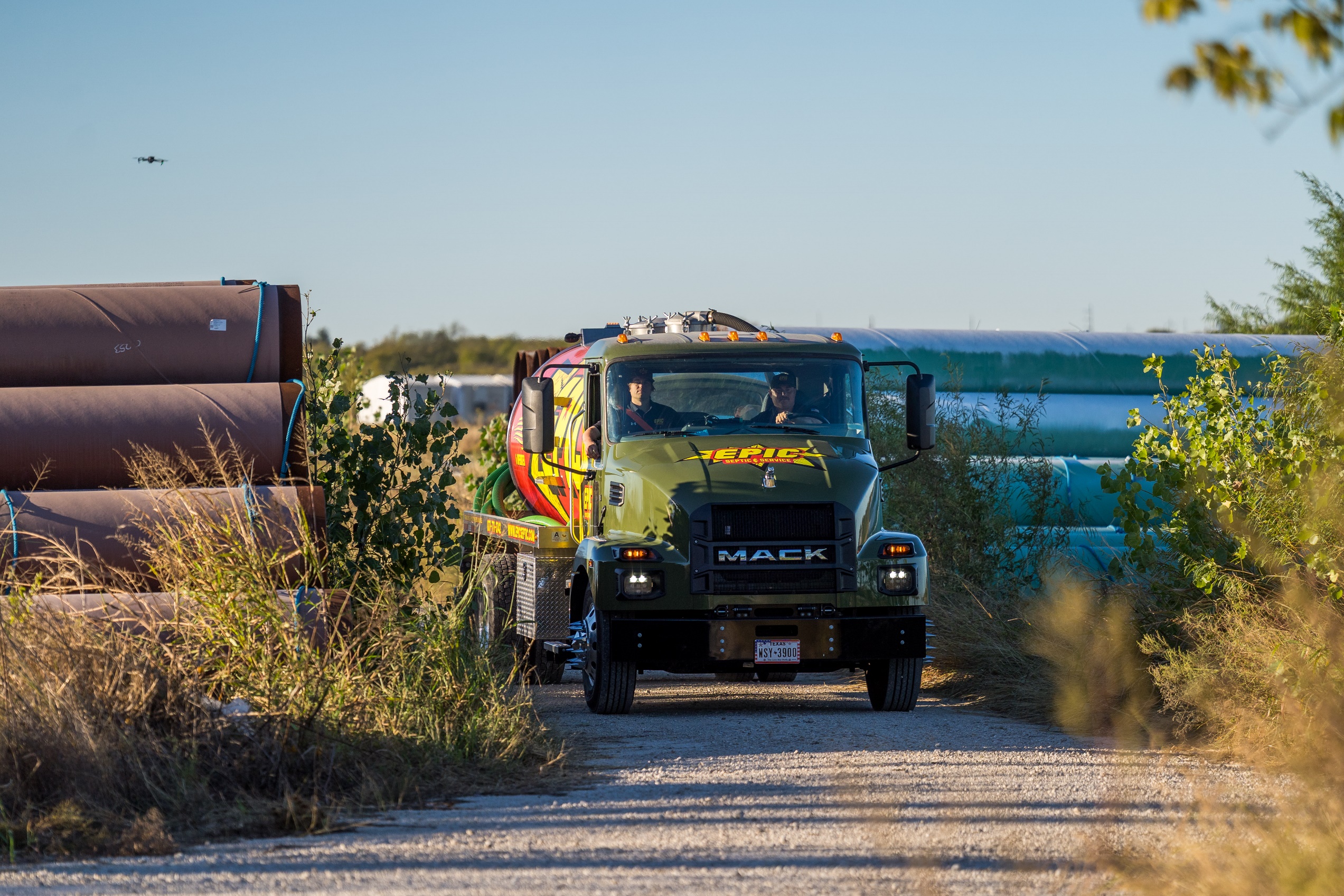 Epic Septic relies on Mack MD series trucks