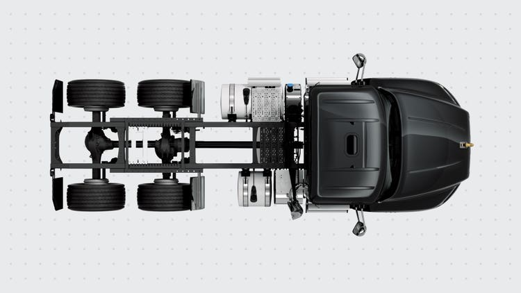 Overhead view of Mack Pinnacle truck.