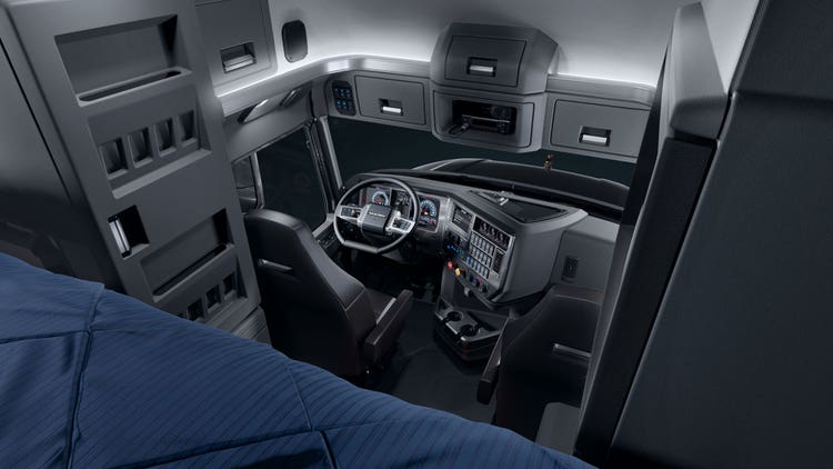 Interior view of the cabin illustrating the lights.