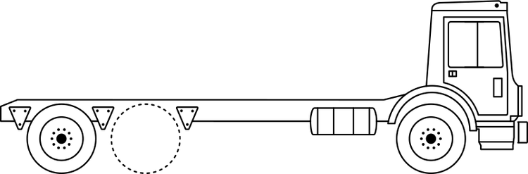 A black outline of a truck.